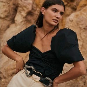 EUC Johanna Ortiz latin gaucho organic cotton top in black.